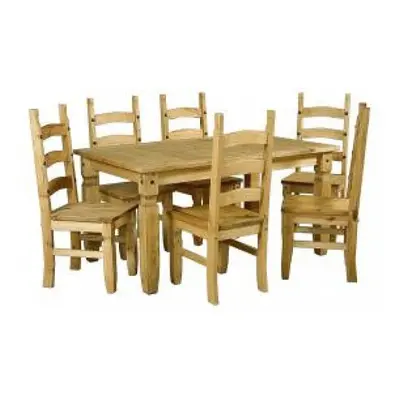 Corona 6'0" Dining Table & Chairs Solid Pine Furniture