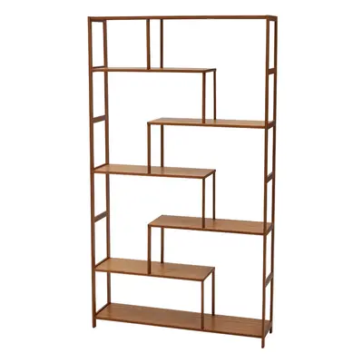 (Brown (99cm W x 25.3cm D x 175cm H)) 7-Tier Wooden Bookcase Display Stand