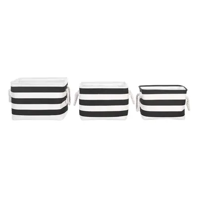 Set of Fabric Baskets Black and White DARQAB