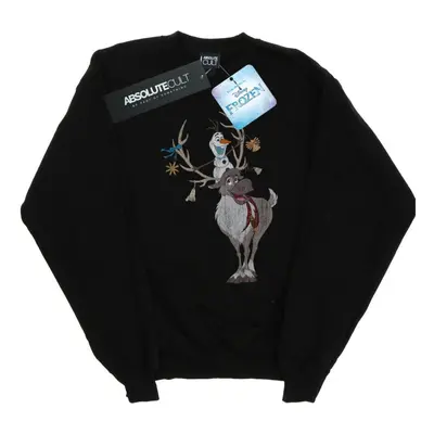 (XL, Black) Disney Womens/Ladies Frozen Sven And Olaf Christmas Ornaments Sweatshirt