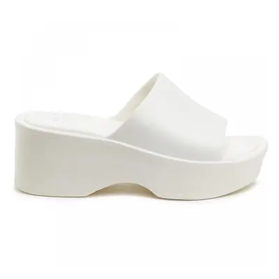 (8 (Adults')) Petal Blown Eva | Off White | Ladies Platform Slide Sandals