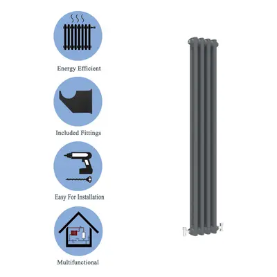 (Anthracite , 1500*200mm) Cast Iron Style Radiators