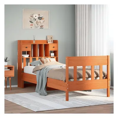 vidaXL Bed Frame without Mattress Wax Brown 90x190 cm Single Solid Wood Pine