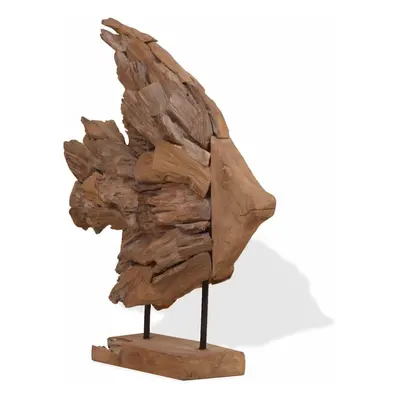 vidaXL Fish Sculpture Teak 40x12x57 cm standing statue