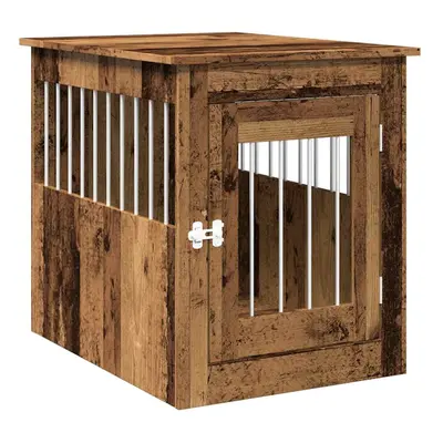 (old wood, x x cm) vidaXL Dog Crate Furniture Pet Doghouse Dog Kennel Dog Cage Engineered Wood