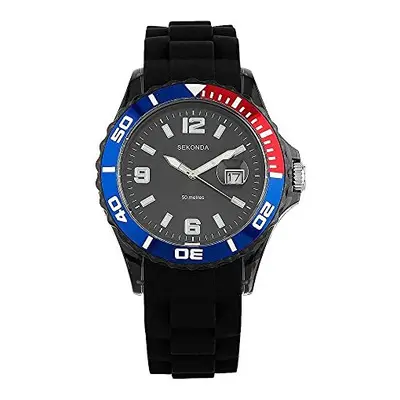 Sekonda Black Rubber Gents Watch