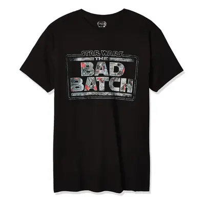 Star Wars Men's Clone Wars: Bad Batch Title Logo T-Shirt Black XX-La