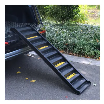 (Black) Folding Portable Dog Pet Stairs Ramp