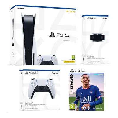 PS5 Console, DualShock Controller, Official Sony cam & Fifa Bundle