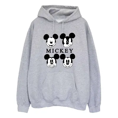 (3XL, Sports Grey) Disney Mens Mickey Mouse Four Heads Hoodie