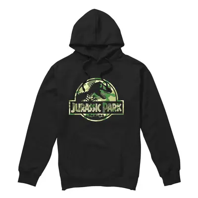 (S, Black) Jurassic Park Mens Camo Hoodie