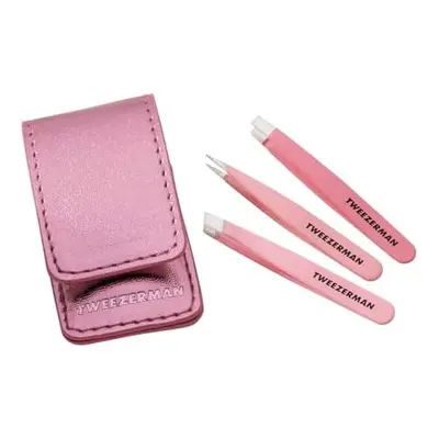 3pce Pink Micro Mini Tweezers Set - Set Includes Slant, Point & Flat Tip Micro Tweezers. Tweezer