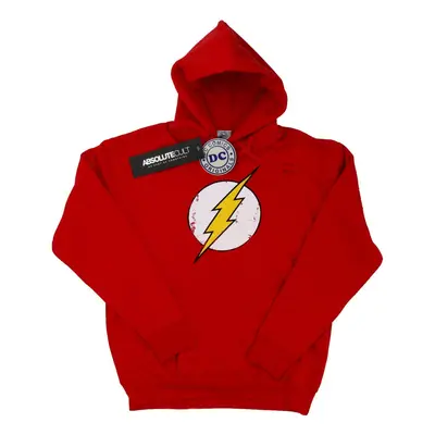 (L, Red) DC Comics Womens/Ladies Flash Distressed Logo Hoodie