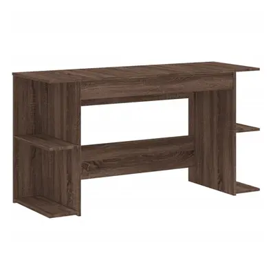 (brown oak) vidaXL Desk Office Writing Desk Working Computer Table Black Engineered Wood