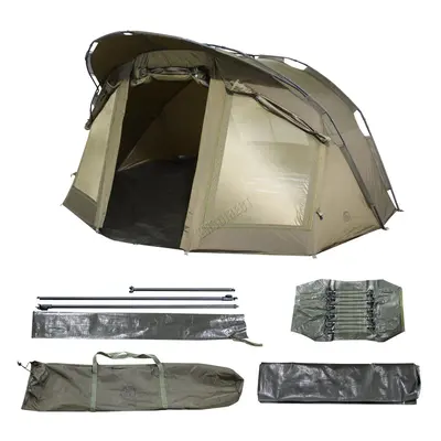 CARPZILLA Fishing Bivvy Man Waterproof Camping Tent Shelter Door Windows Green