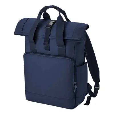 (One Size, Navy Dusk) Bagbase Roll Top Recycled Twin Handle Laptop Backpack