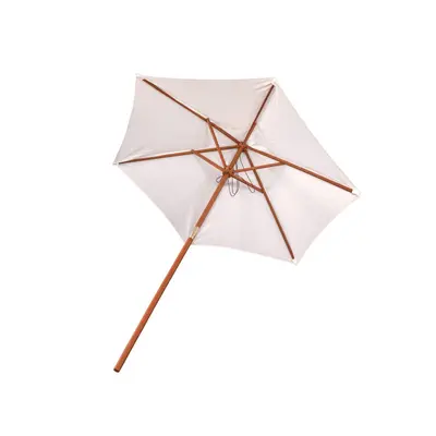 Oypla 2.1m Wooden White Garden Parasol Outdoor Patio Umbrella Canopy