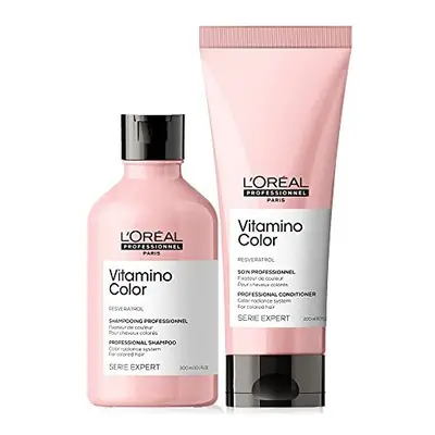 LOral Professionnel Serie Expert Vitamino Colour Shampoo and Conditioner Set Boosts Radiance and