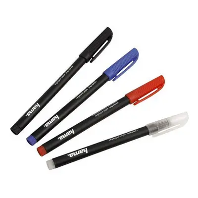 Hama | CD/DVD Marker Pens | Blue, Black, Red and Eraser Pen