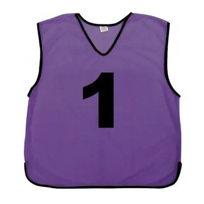 (Purple, Men (To Fit Large To XL)) FOOTBALL MESH TRAINING SPORTS BIBS NUMBERED (1-10 OR number o