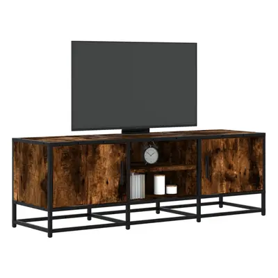 vidaXL TV Cabinet Smoked Oak 120x35x41 cm Engineered Wood and Metal