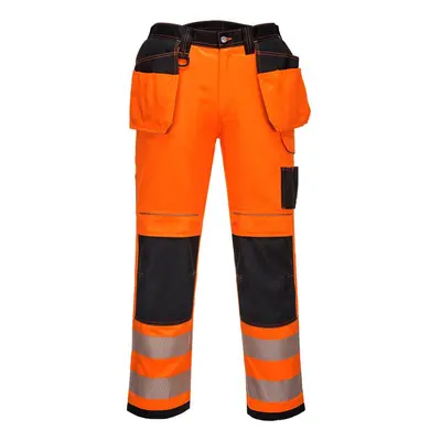 (36S, Orange/Black) Portwest Mens PW3 Hi-Vis Holster Pocket Safety Work Trousers