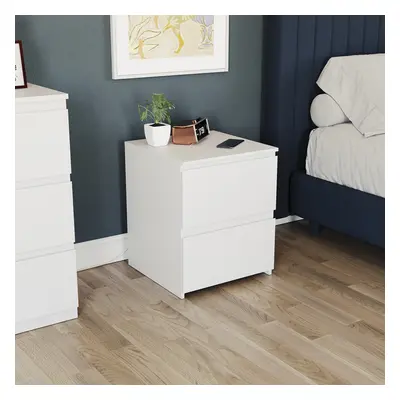 (White) Denver Drawer Large Bedside Chest Storage Unit