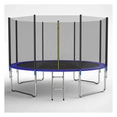 (12ft) GALACTICA Trampoline Set 10 14 FT Round Outdoor Safety Net Enclosure Ladder