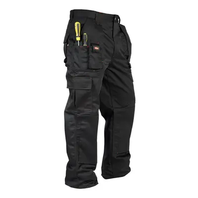 (30R, Black) Lee Cooper Mens Multi Pocket Work Trousers