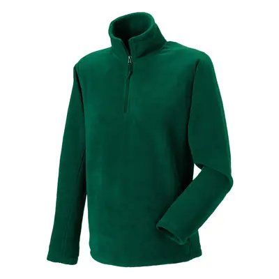 (XL, Bottle Green) Russell Mens Quarter Zip Fleece Top