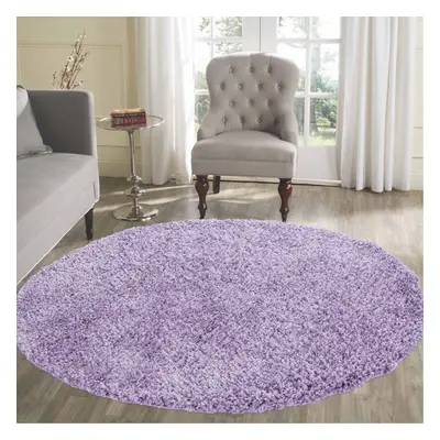 (Round x 120cm, LILAC) Living Room Soft Shaggy Rugs 45mm Pile Height Small - Extra Large in Colo