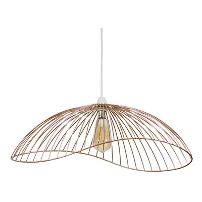 Wavy Wire Design Easy Fit Ceiling Pendant Light Shade in a Copper Metal Finish