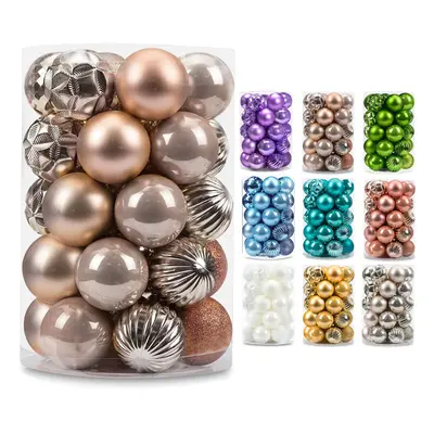 AMS 2.36''/60mm 34ct Christmas Ball Large Ornaments Party Decorations Shatterproof Festival Pend