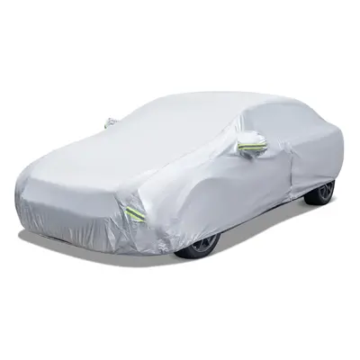 Weatherproof Car Cover Outdoor Universal Car Full Cover W/ Zipper Door for Sedan Saloon