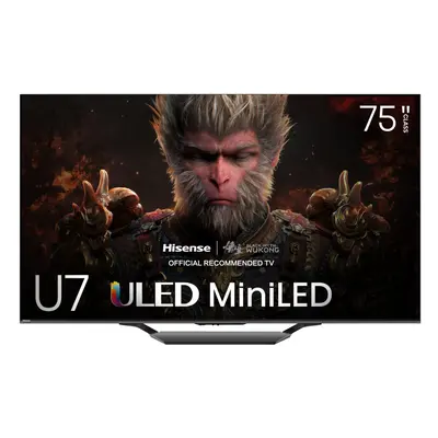 Hisense 75Inch Class U7 Series MiniLED ULED 4K UHD Google Smart TV 75U7N Model QLED Native 144Hz