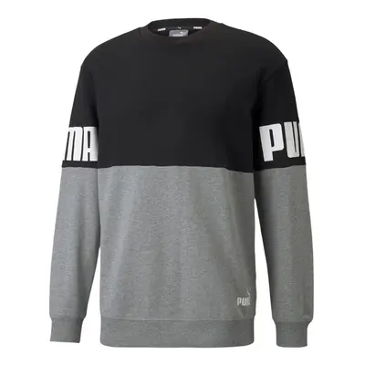 Puma Power Colorblock Crew Sweatshirt Grey-Black 01