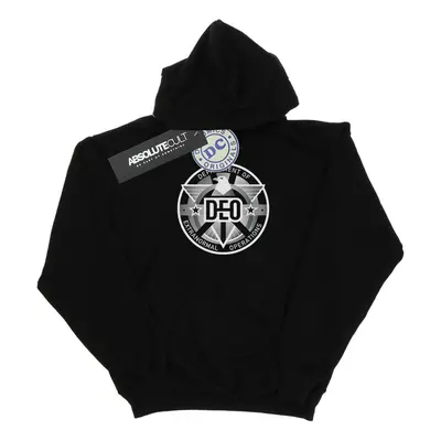 (S, Black) DC Comics Mens Supergirl TV Series Deo Crest Hoodie