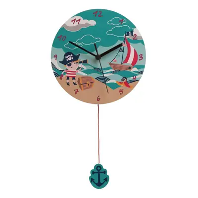 Pirate Wall Clock, MDF - Multi-coloured