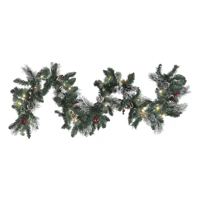 Pre-Lit Frosted Christmas Garland cm Green WAPTA