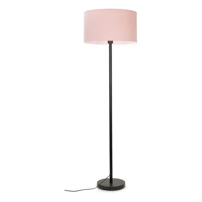 ValueLights Black Charlie Floor Lamp with Large Blush Reni Shade