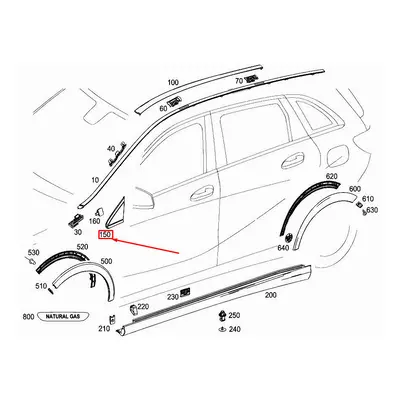 MERCEDES-BENZ B W246 Right Window Triangle Trim A2466901687 NEW GENUINE