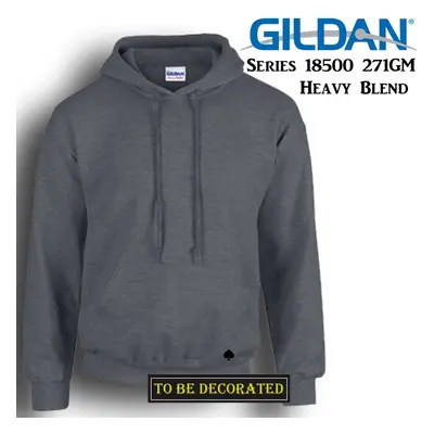 (S) Gildan Dark Heather Hoodie Heavy Blend Hooded Sweat Sweater Mens