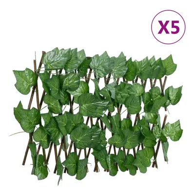 vidaXL Artificial Grape Leaf Trellis Expandable Screen Green pcs 180x20 cm