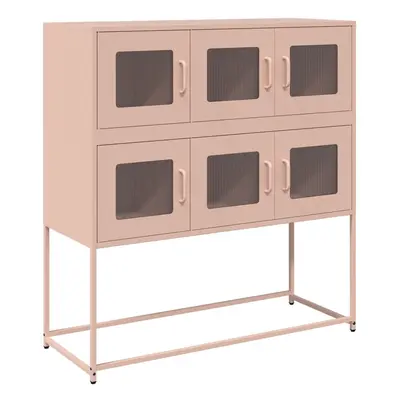 (pink) vidaXL Sideboard White 100.5x39x107 cm Cold-rolled Steel storage cabinet