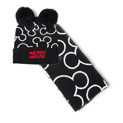 Mickey Mouse Silhouette Beanie & Scarf Gift Set