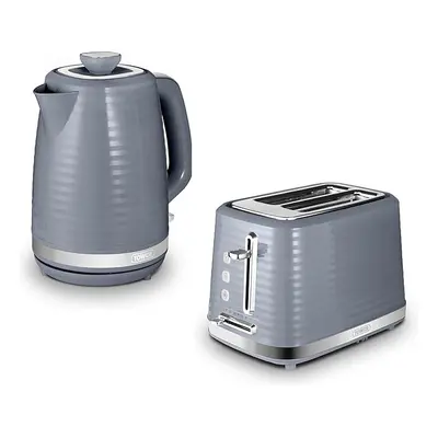 Tower Saturn Kettle & Slice Toaster Matching Kitchen Set (Grey) UK