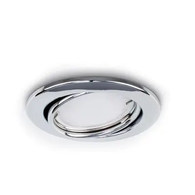 Pack of Fire Rated Polished Chrome Tiltable GU10 Recessed Ceiling Downlights