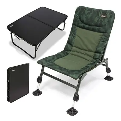 Nomadic Camo Chair Large Adjustable Mud Feet & Bivvy Table Carp Coarse Fishing