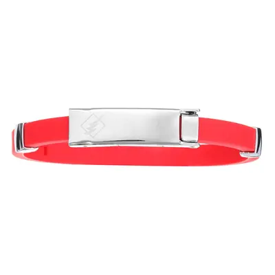 (Red) Portable Anti Static Titanium Ionic Magnetic Wristband Silicone Bracelet Balance Band Blac