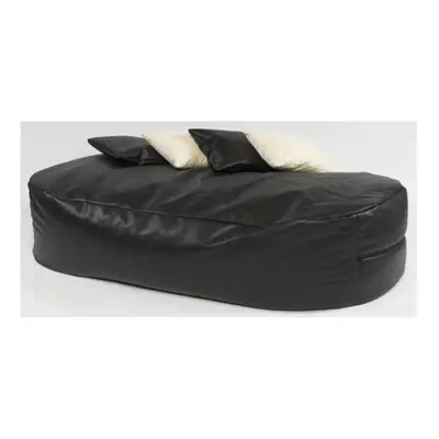 Black Faux Leather Bed 6ft